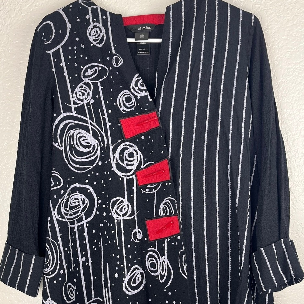 Ali Miles Women S Abstract Top Multicolor Statement Artsy Teacher Asymmetric